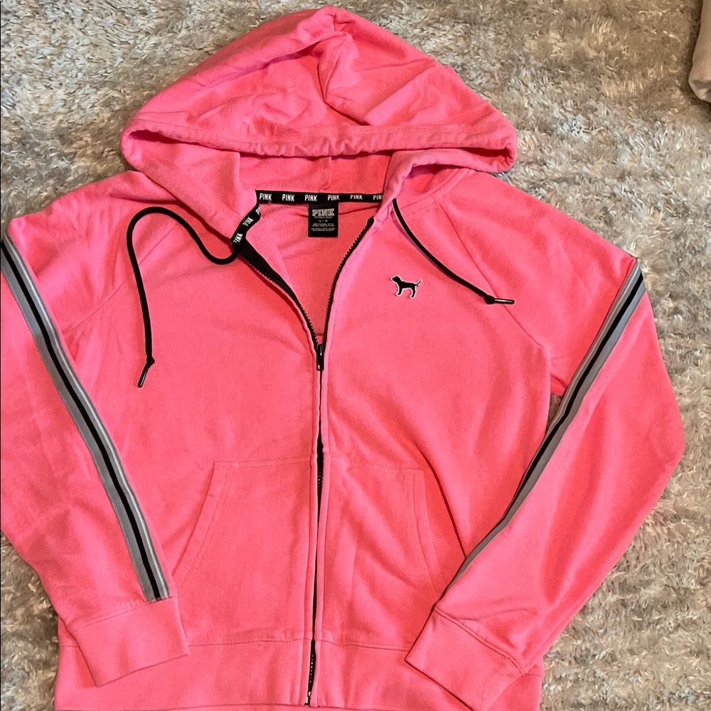 Victoria's Secret PINK Bright Pink Hoodie with Branded Trim
